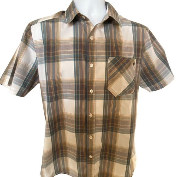 VOLCOM Stone Rad Plaid Collared Shirt Men S Small - Picture 1 of 7